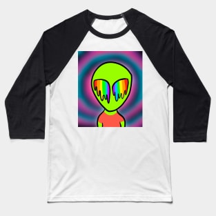 Trippy Hippie Alien Baseball T-Shirt